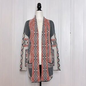 BCBG Max Azria Aztec-Inspired Fringed Cardigan